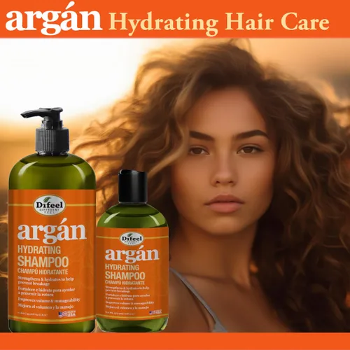 Vista 3 de Difeel Champú hidratante de argán 33.8 oz. - Champú de aceite de argán natural sin sulfato para el cabello