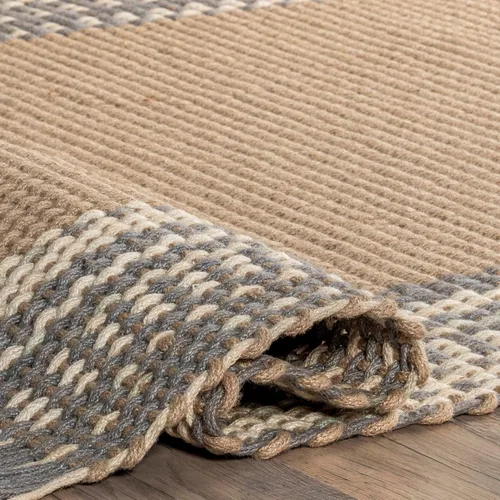 Vista 6 de nuLOOM Jada - Alfombra casual de yute con borlas, 5 x 8 pies, natural