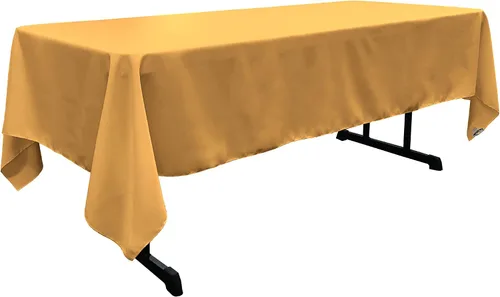 Vista 81 de LA Linen Mantel rectangular lavable de popelín de poliéster, resistente a las manchas y a las arrugas, cubierta de mesa 60x84, mantel de tela