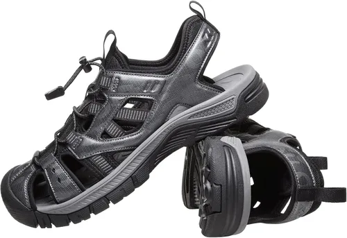 Vista 8 de GOLDEN CAMEL Sandalias de senderismo para hombre con puntera cerrada, sandalias deportivas impermeables para verano, caminar, playa, zapatos de agua