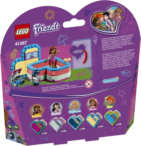 Vista 5 de LEGO Friends Olivia's Summer Heart Box 41387 Kit de construcción, nuevo 2019 (93 piezas)