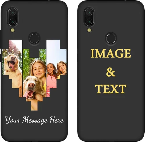 Vista 11 de Funda personalizada para teléfono Redmi Note 7 de 6.3 pulgadas, funda personalizada con múltiples imágenes, funda suave con nombre, regalo de Negro