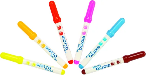 Vista 4 de GIOTTO be-bè Juego de bolígrafos de punta de fieltro para colorear para niños pequeños, bolígrafos jumbo, caja de 18 colores surtidos, súper