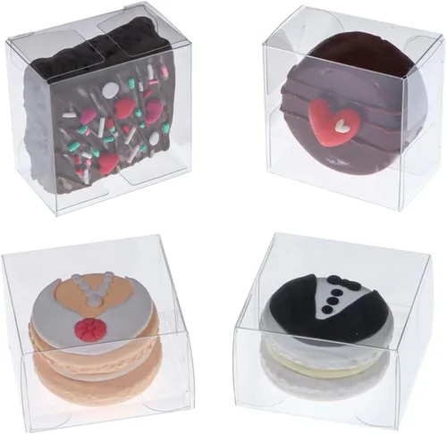 Vista 12 de RomanticBaking Paquete de 37 Cajas de Macarons de 4.17" x 2.16" x 1.37" para 2 Brownies Oreo Cubiertos de Chocolate Trufa Golosina Cajas