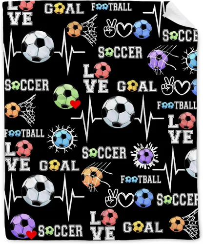 Vista 14 de Manta de fútbol para niñas, regalos de fútbol para niñas y niños, manta de franela de forro polar suave y cálida para niñas, regalos de fútbol