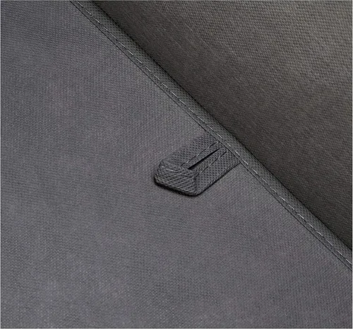Vista 3 de Amazon Basics Cubo de almacenamiento plegable de tela de arpillera con tapa, apilable y resistente, gris, juego de 2