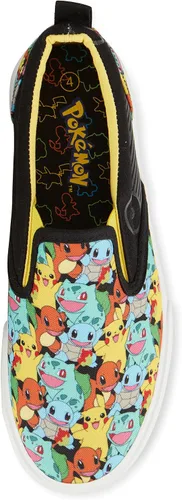 Vista 3 de Pokemon Zapatos sin cordones Pikachu para niños, tenis sin cordones Pikachu para niños, tenis sin cordones de lona Pikachu Charmander Bulbasaur