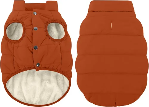 Vista 26 de ASENKU Abrigo de invierno para perro, resistente al viento, chaqueta de forro polar impermeable, ropa para mascotas para perros pequeños, medianos