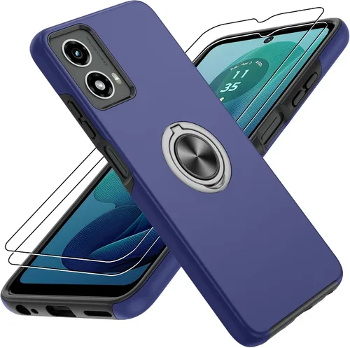 Vista 89 de Gritup - Funda para Galaxy A05S con protector de pantalla HD×2, funda protectora para teléfono a prueba de golpes con soporte magnético de anillo