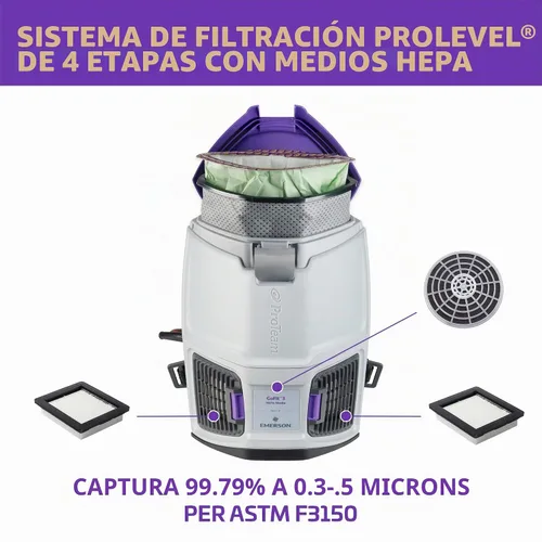 Vista 3 de Bolsa de filtro micro ProTeam GoFit 3 Intercept, 3 cuartos de galón, mochila aspirador, 10
