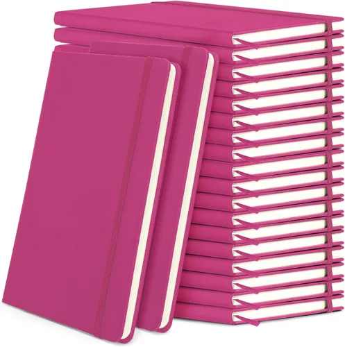 Vista 13 de Honoson 20 Pack Lined Journal Notebooks A5 Hardcover Executive Notebook 5.5" x 8.3" PU Leather Wide Ruled Journals Bulk with Elastic Band for Home
