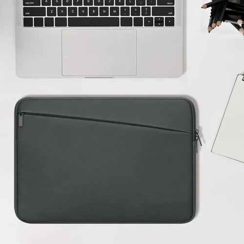 Vista 6 de Funda protectora duradera para laptop de 14 y 15 pulgadas, delgada, acolchada y con bolsillo frontal, compatible con MacBook Air MacBook Pro HP