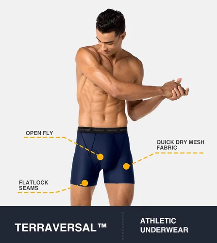 Vista 3 de LAPASA Ropa interior de viaje de secado rápido para hombre, serie Terraversal malla transpirable, calzoncillos tipo bóxer (2 y 3 paquetes)