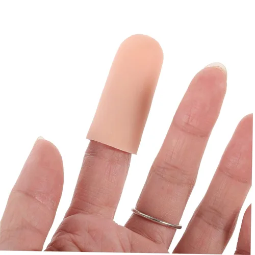 Vista 9 de BESPORTBLE Protector de silicona, fundas de color de piel para proteger agrietados/1 par (0.5 x 1.6 in)