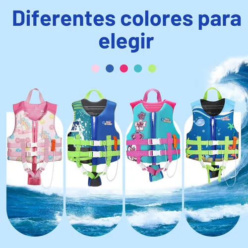 Vista 7 de HeySplash Toddler Swim Vest, Kids Swimming Jacket Fit 20-30/30-50/50-90lbs, Child Floaties Vest with Safety Strap, Float Jacket for Girls/Boys on