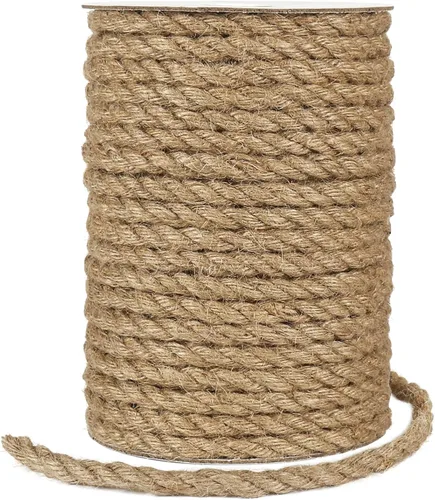 Vista 7 de Tenn Well Cuerda de yute de 0.472 in, cuerda gruesa y resistente de 33 pies para manualidades, jardinería, poste rascador de gatos, decoración