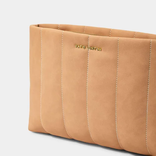 Vista 3 de KATIE LOXTON Kayla - Bolso de mano acolchado de piel vegana para mujer, color marrón, Beige Bronceado