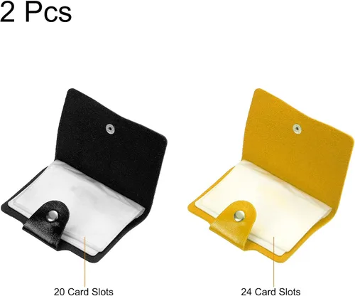 Vista 3 de PATIKIL Portatarjetas de crédito, paquete de cartera delgada de cuero para tarjetas de visita, organizador de almacenamiento protector con ranuras