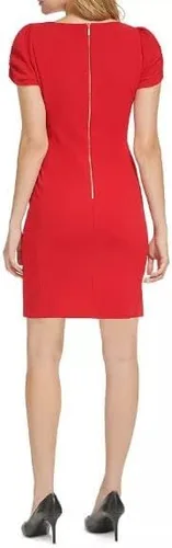 Vista 2 de Karl Lagerfeld Paris Women's Crepe Side Rouched Sheath Dress