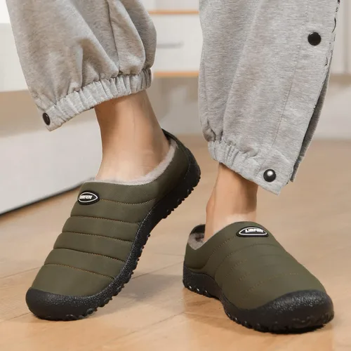 Vista 3 de UBFEN Mens Womens Winter Warm Slippers with Fuzzy Plush Lining Slip on House Shoes Indoor Outdoor Anti-Skid Rubber Sole