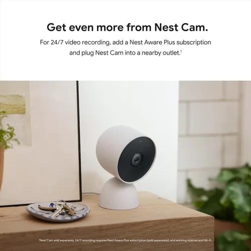 Vista 5 de Google Nest Cam Stand - Soporte de mesa con cable para Nest Cam (batería) solamente - Nieve