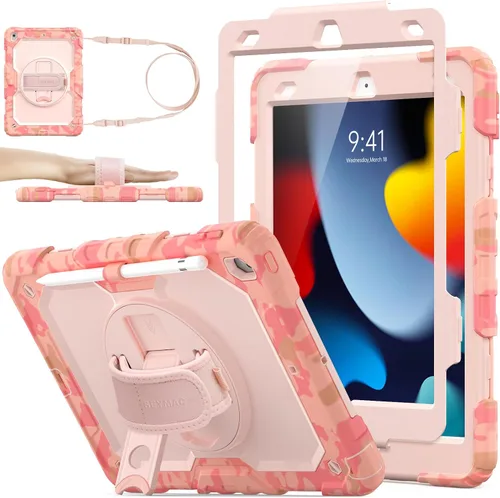 Vista 16 de SEYMAC stock Funda para iPad de 9ª/8ª/7ª generación de 10.2", a prueba de golpes con protector de pantalla, soporte para lápiz