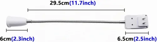 Vista 3 de SinLoon Adaptador de enchufe E27/E26 con interruptor de encendido/apagado, bombilla de lámpara de luz de 360 grados, cable de aluminio flexible