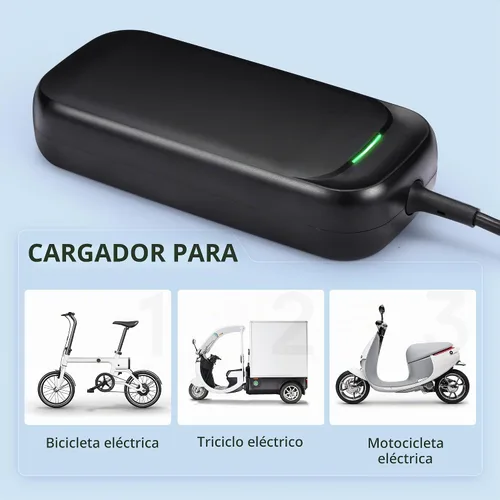 Vista 6 de Adaptador de corriente de 54.6V 2A Cargador de batería de alimentación rápida con enchufe de 5.5 * 2.1mm de 1 clavija y enchufe XLR de 3 clavijas