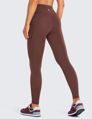 Vista 2 de CRZ YOGA - Leggings de entrenamiento cepillados con sensación de desnudez para mujer, de 25 pulgadas, pantalones deportivos para yoga de cintura