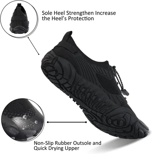Vista 5 de MAYZERO Zapatos de agua para hombres y mujeres, zapatos de surf, playa, piscina, zapatos de punta ancha, senderismo, zapatos de agua, zapatillas