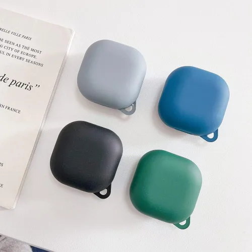 Vista 5 de Funda rígida de policarbonato a prueba de golpes para Samsung Galaxy Buds 2 2021/Galaxy Buds Pro 2021/Galaxy Buds Live 2020, accesorios con llavero