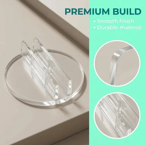 Vista 4 de 100 soportes para tarjetas de plástico translúcido, accesorios para juegos de mesa, bases en miniatura, clips de tablero de papel de plástico