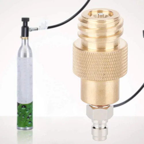 Vista 2 de AYNEFY Adaptador de agua, TR21-4 Adaptador de latón de rosca macho Convertidor de botella de gas de agua Adaptador de cilindro de CO2 Piezas