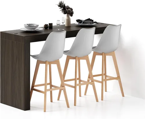 Vista 57 de Mobili Fiver Evolution - Mesa alta de bar de cocina fabricada en Italia Ahorra Espacio, Mesa de altura de mostrador montada en la pared para 1