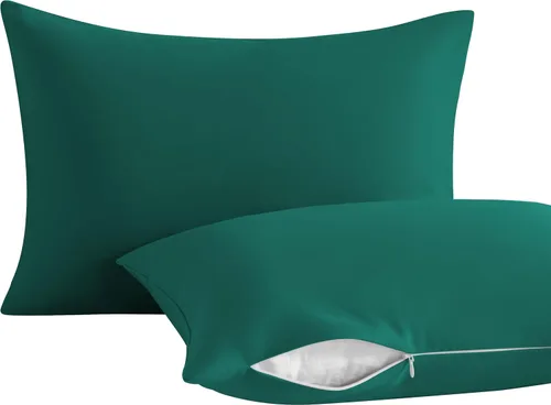 Vista 26 de NTBAY Paquete de 2 almohadas con fundas de almohada de algodón egipcio, relleno alternativo de algodón suave de 13 x 18 pulgadas, almohadas sobre