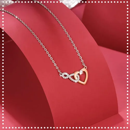 Vista 5 de Shonyin Delicado collar de corazón infinito para mamá en el día de la boda, madre de la novia, madre del novio, novia, dama de honor