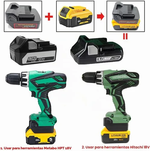 Vista 7 de Adaptador para herramienta inalámbrica Hitachi y Metabo HPT 18V