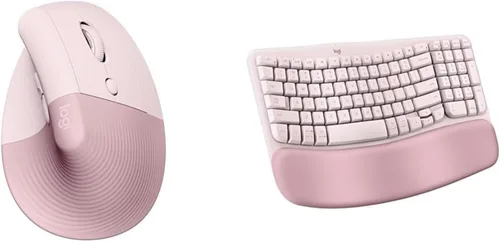 Vista 10 de Logitech Wave Keys - Teclado ergonómico inalámbrico con reposamanos acolchado para múltiples sistemas operativos + mouse Lift ergonómico vertical