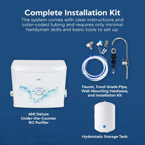 Vista 6 de AMI Sistema de lujo del purificador del RO debajo del mostrador, sistema de la filtración del agua de la ósmosis inversa con UF