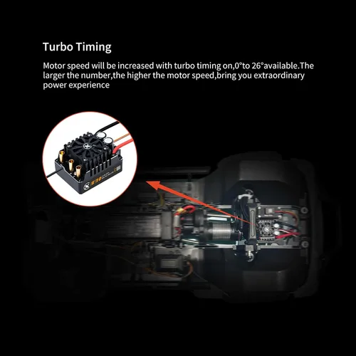 Vista 6 de XC E10 Sensored ESC sin escobillas para 1/10 RC Car,2-4S 140A Programación de aplicaciones Bluetooth, 6.0V/7.4V/8.4V BEC, Turbo Timing, protección