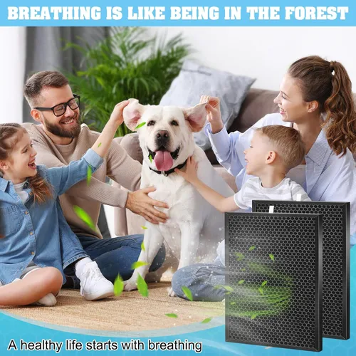 Vista 4 de Paquete de 2 filtros de repuesto mejorados FZ-A80DFU, compatible con purificador de aire Sharp FP-A60UW y FP-A80UW, filtro de carbón activado QCYZTL