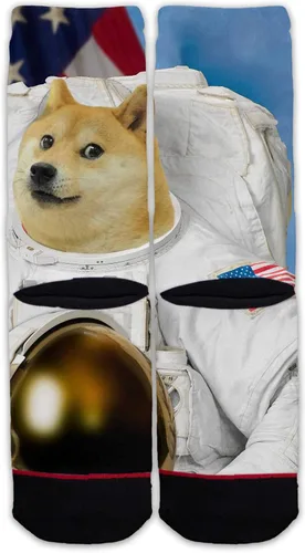Vista 3 de Function - Dog Coin Astronaut Crypto Currency Rocket To The Moon Stock Market Fashion Socks