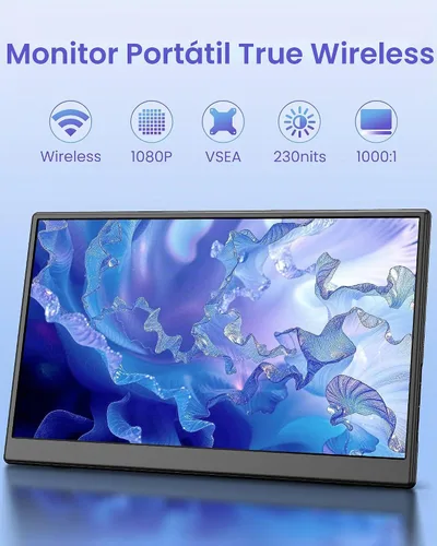 Vista 2 de Monitor portátil inalámbrico de 15,6 pulgadas para soporte portátil AirPlay