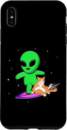 Vista 7 de iPhone 12/12 Pro Alien cat ufo extraterrestrial space ship for men gift funny Case