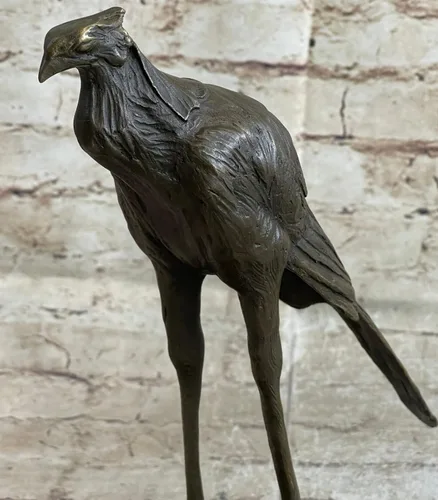 Vista 6 de Pájaro de bronce de Rembrandt Bugatti - Cigüeña de Marabou - Escultura firmada para decoración del hogar