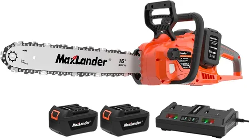 Vista 9 de Motosierra inalámbrica de 12 pulgadas operada por batería con batería y cargador de 1 x 4.0 Ah, motosierra eléctrica MAXLANDER de 20 V con tensión