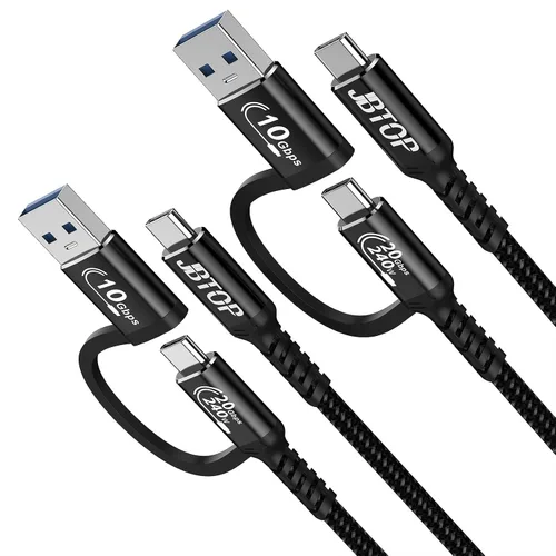 Vista 11 de Cable USB C 2 en 1 Android Auto [1.5 pies, 2 paquetes], cable de Plateado
