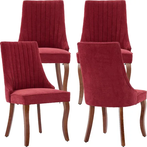 Vista 26 de Juego de 2 sillas de comedor modernas de mediados de siglo, tapizadas de tela beige, sillas de cocina y comedor, sillas de cocina con patas
