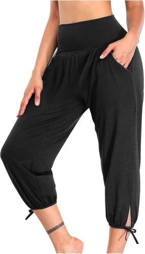 Vista 198 de Pantalones capri para mujer, estilo casual, de verano, elásticos, de cintura alta, pantalones de yoga, ajuste atlético, pantalones deportivos