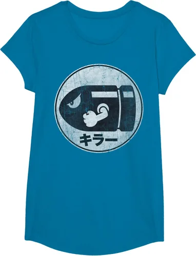 Vista 38 de Super Mario Camiseta con logotipo de Bullet Bill Distressed en Kanji